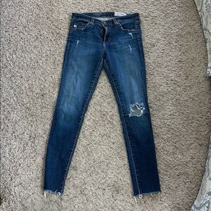 AG Adriano Goldschmied Dark Blue Ankle Jeans